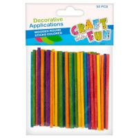 2. Craft With Fun Ozdoba Dekoracyjna Patyczki Okrągłe Drewniane Kolorowe 402526
